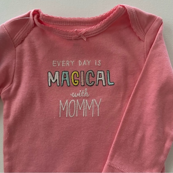 Carter’s 6 Months Baby Girl Unicorn Bodysuit Pants Set Outfit NWT Pink Floral - Picture 4 of 5